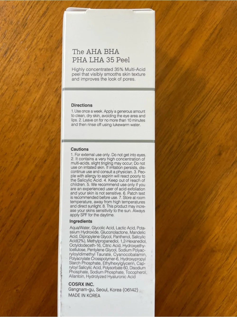 COSRx The AHA BHA PHA LHA 35 Peel NEW
